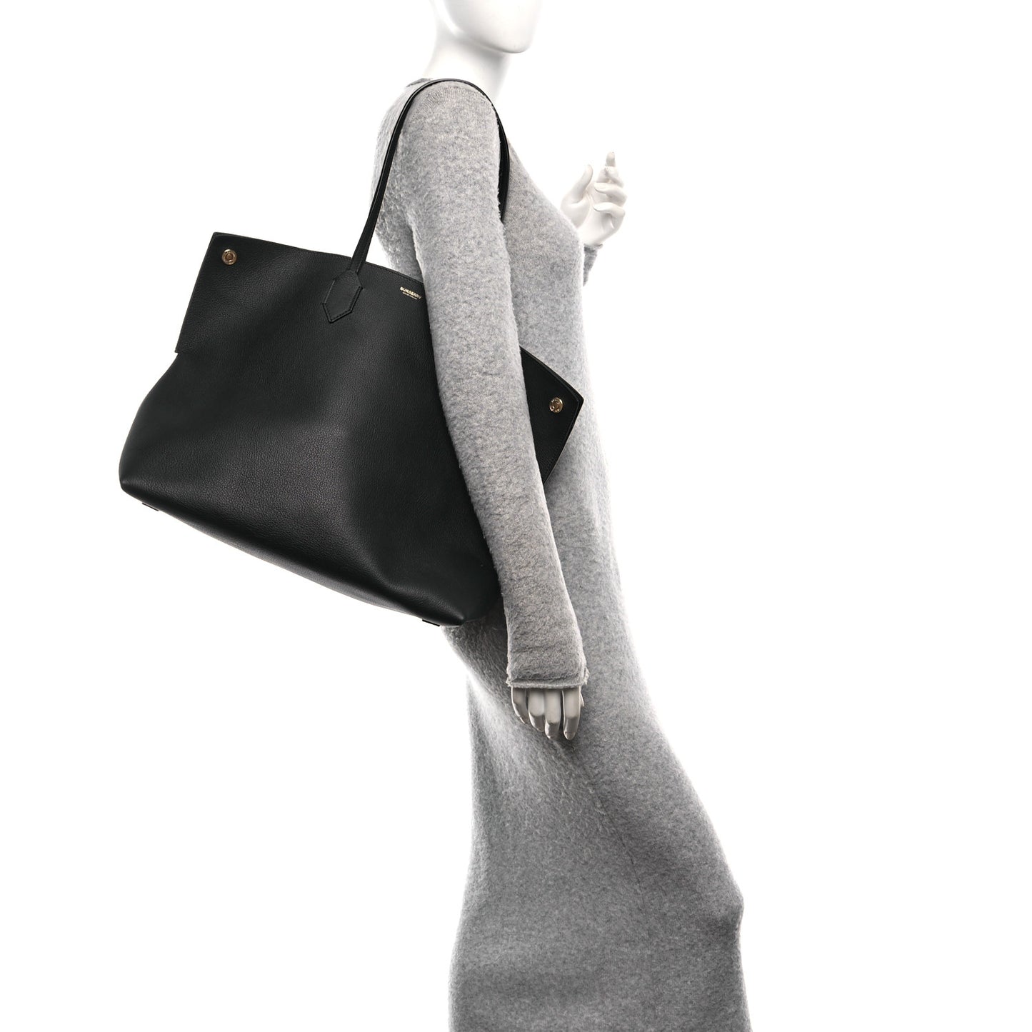 Calfskin Large Society Tote Black Black
