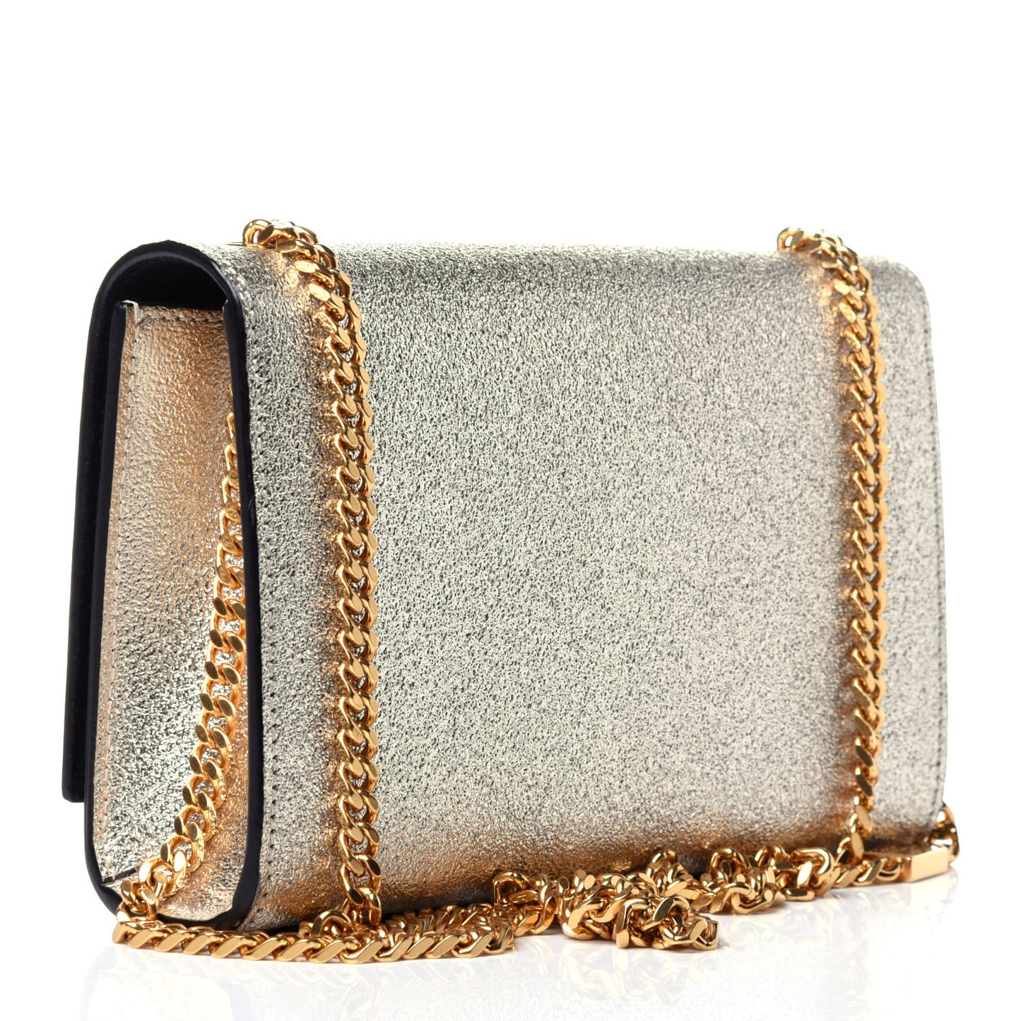 Metallic Calfskin Small Classic Monogram Kate Satchel Gold