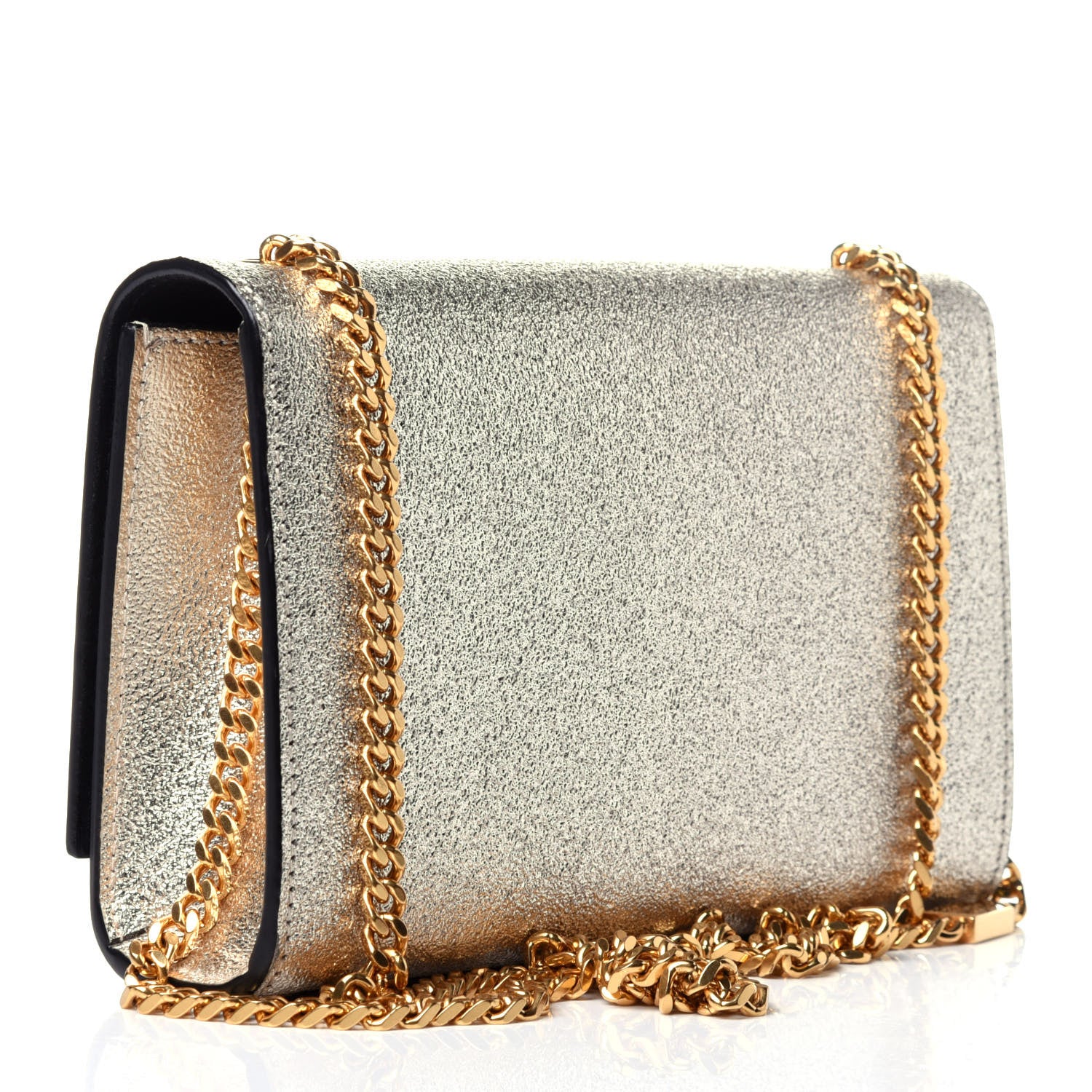 Saint Laurent Metallic Calfskin Small Classic Monogram Kate Satchel Gold 4 of 14