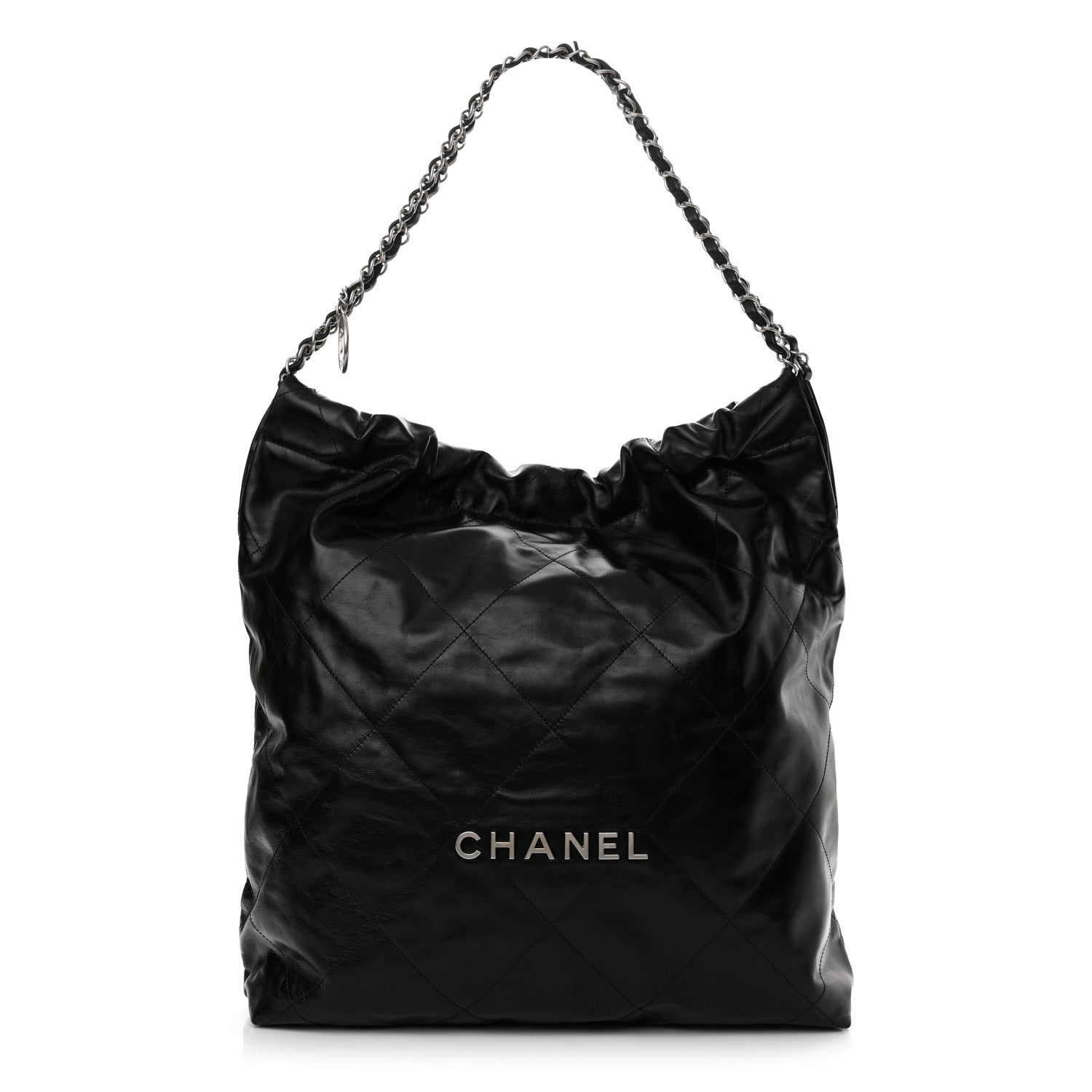 Chanel Shiny Calfskin Quilted Large Chanel 22 Black 1 of 12