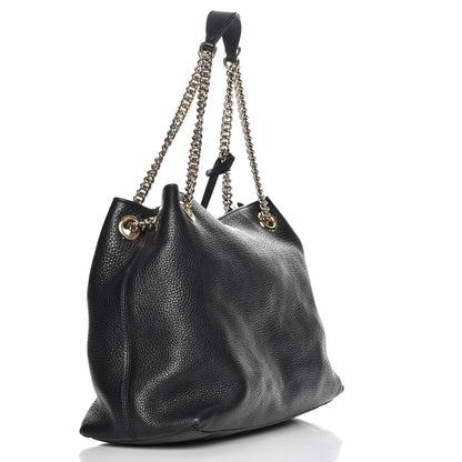 Gucci Pebbled Calfskin Medium Soho Chain Shoulder Bag Black 3 of 10