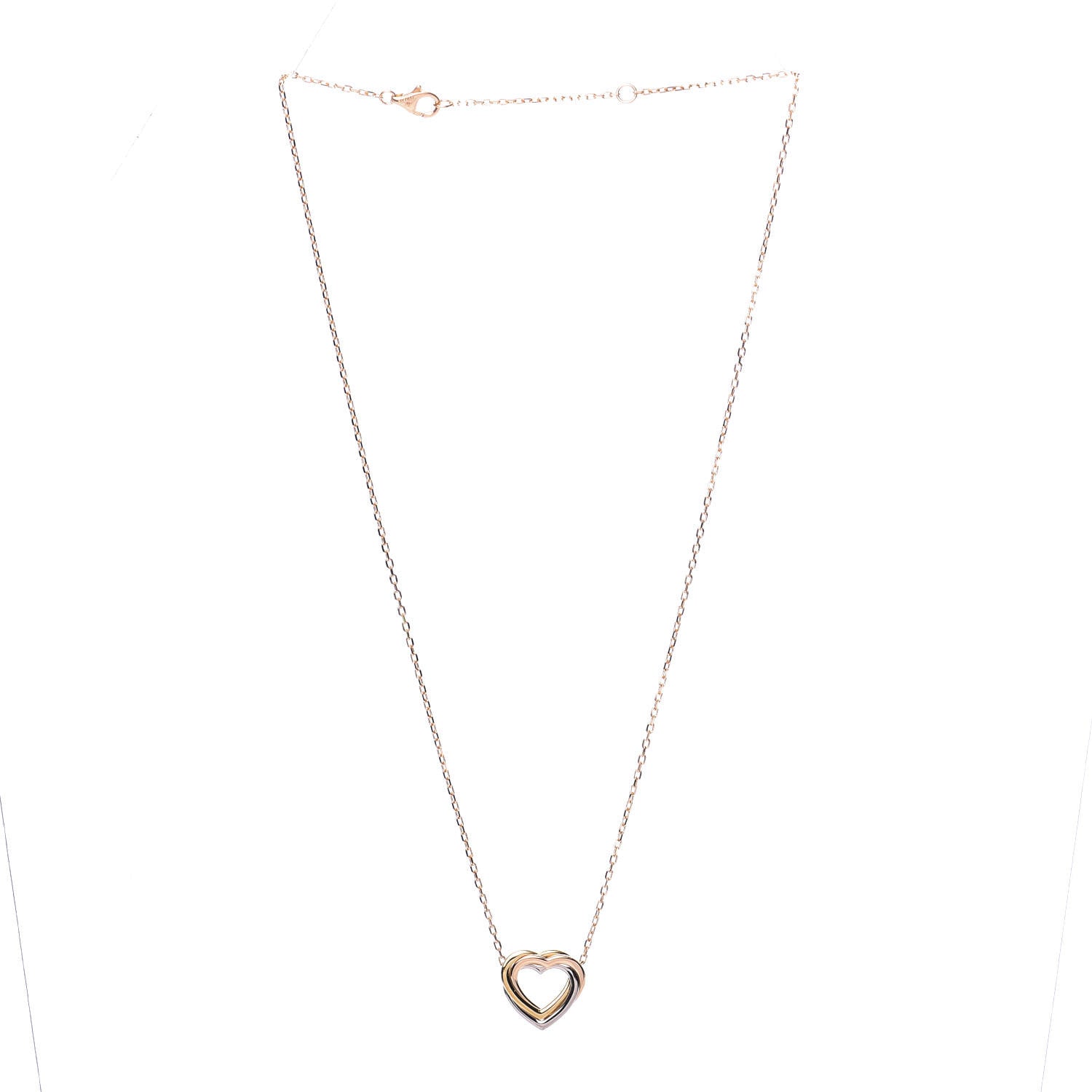 Cartier 18K Pink Yellow White Gold Trinity Heart Necklace 3 of 6