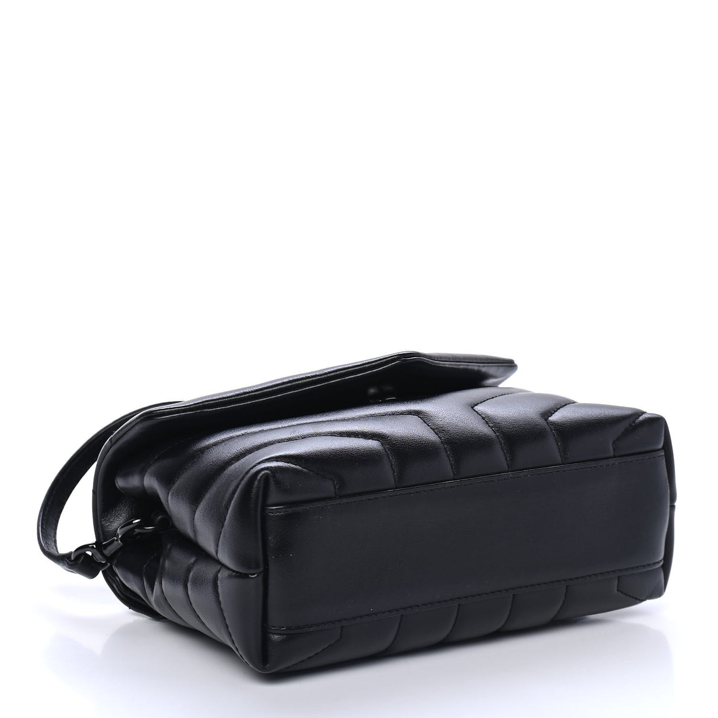 Calfskin Y Quilted Monogram Toy Loulou Crossbody Bag Black