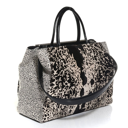 Fendi Calf Hair Patent Regular 2jours Tote Black White 3 of 10