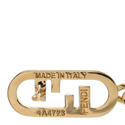 Fendi Metal O'Lock Chain Drop Earrings Gold 4 of 5