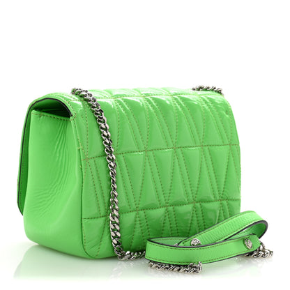 Versace Patent Quilted Virtus Shoulder Bag Mint 3 of 14
