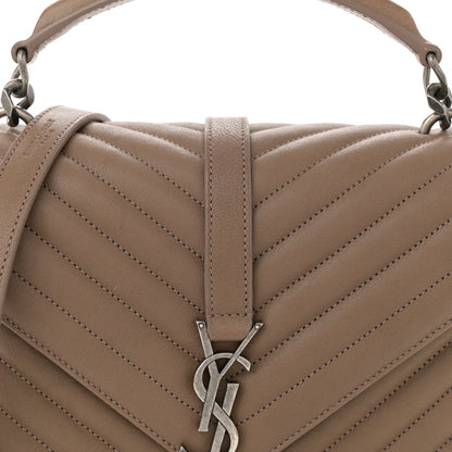 Saint Laurent Sheepskin Matelasse Chevron Monogram Medium College Bag Fard 8 of 10