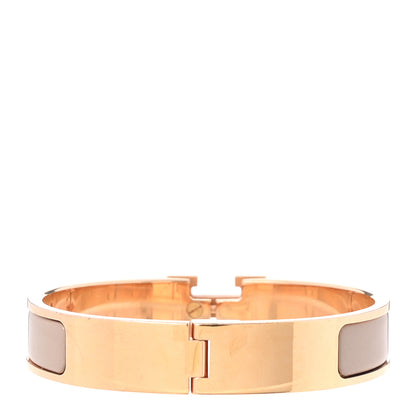 Hermes Enamel Narrow Clic Clac H Bracelet GM Marron Glace 3 of 4