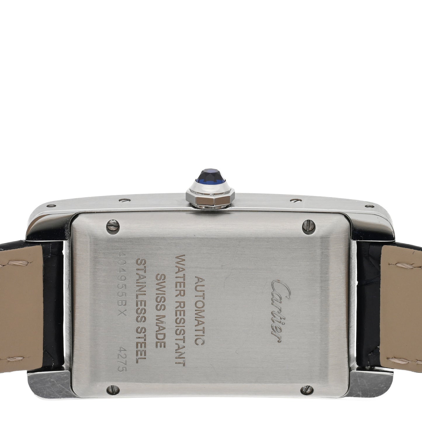 Stainless Steel Alligator 19mm Tank Americaine Quartz Watch