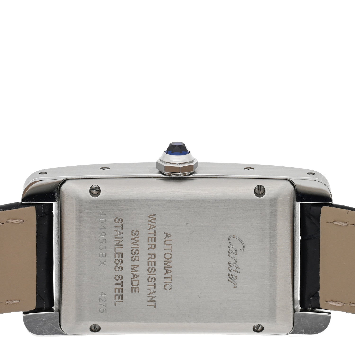 Cartier Stainless Steel Alligator 19mm Tank Americaine Quartz Watch 4 of 5