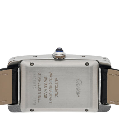 Cartier Stainless Steel Alligator 19mm Tank Americaine Quartz Watch 4 of 5