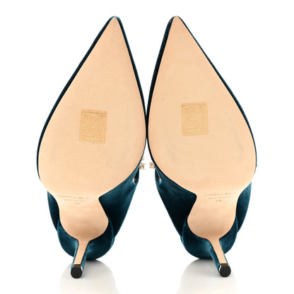 Jimmy Choo Velvet Crystal Bing 100 Pumps 36 Blue 5 of 8