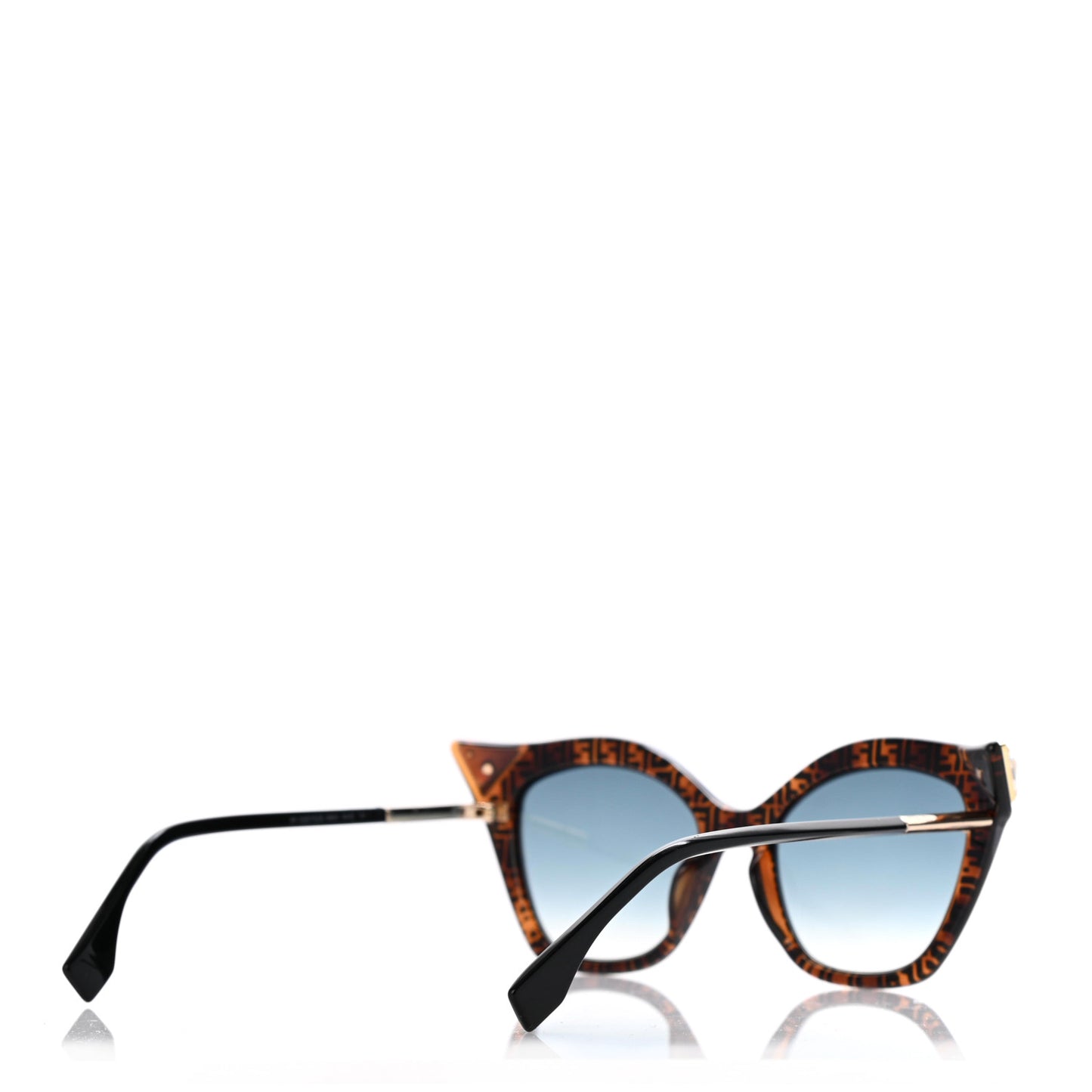Acetate Metal FF Cat Eye Iridia Sunglasses FF 0357/S Havana