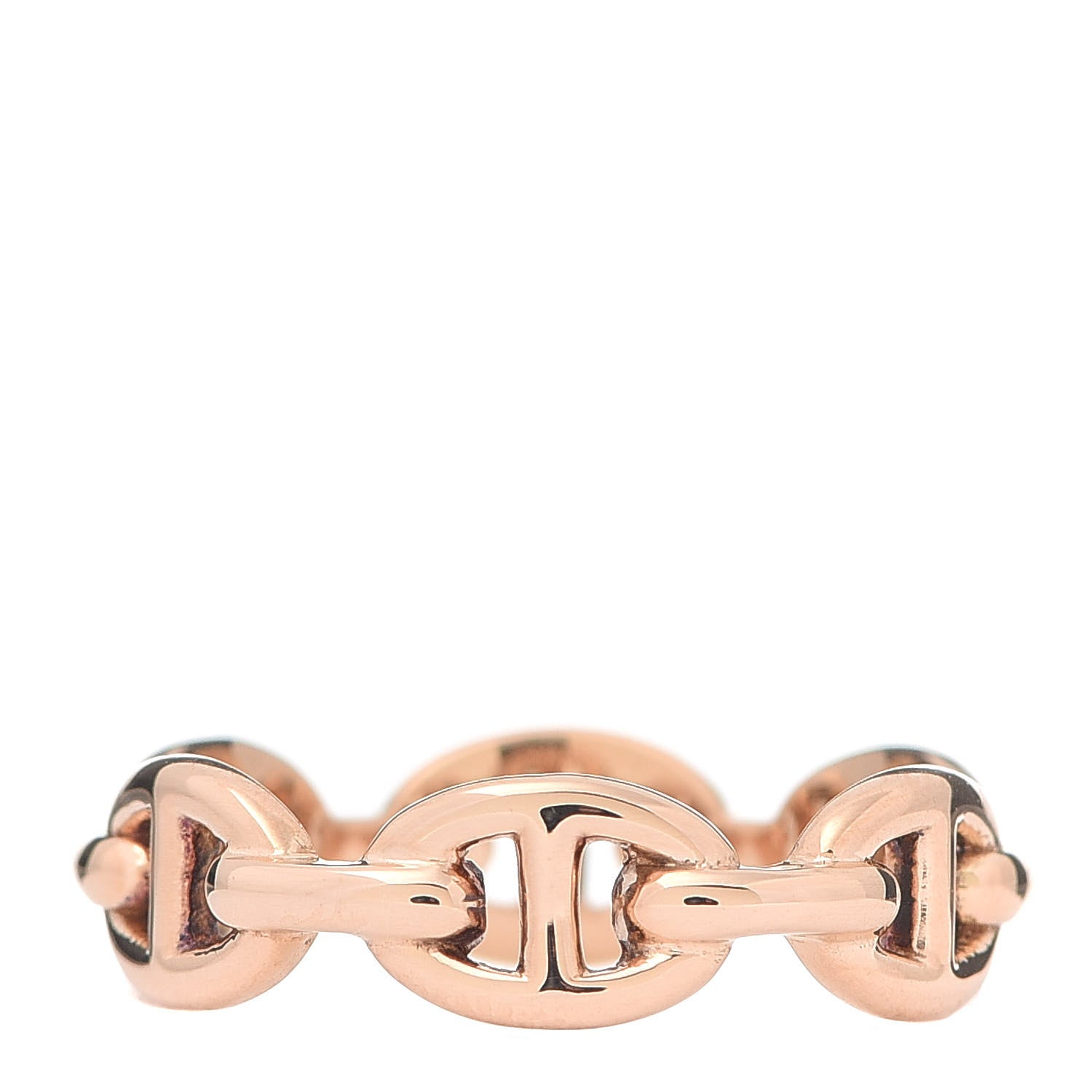 Hermes 18K Rose Gold PM Chaine d'Ancre Enchainee Ring 55 7.25 3 of 6