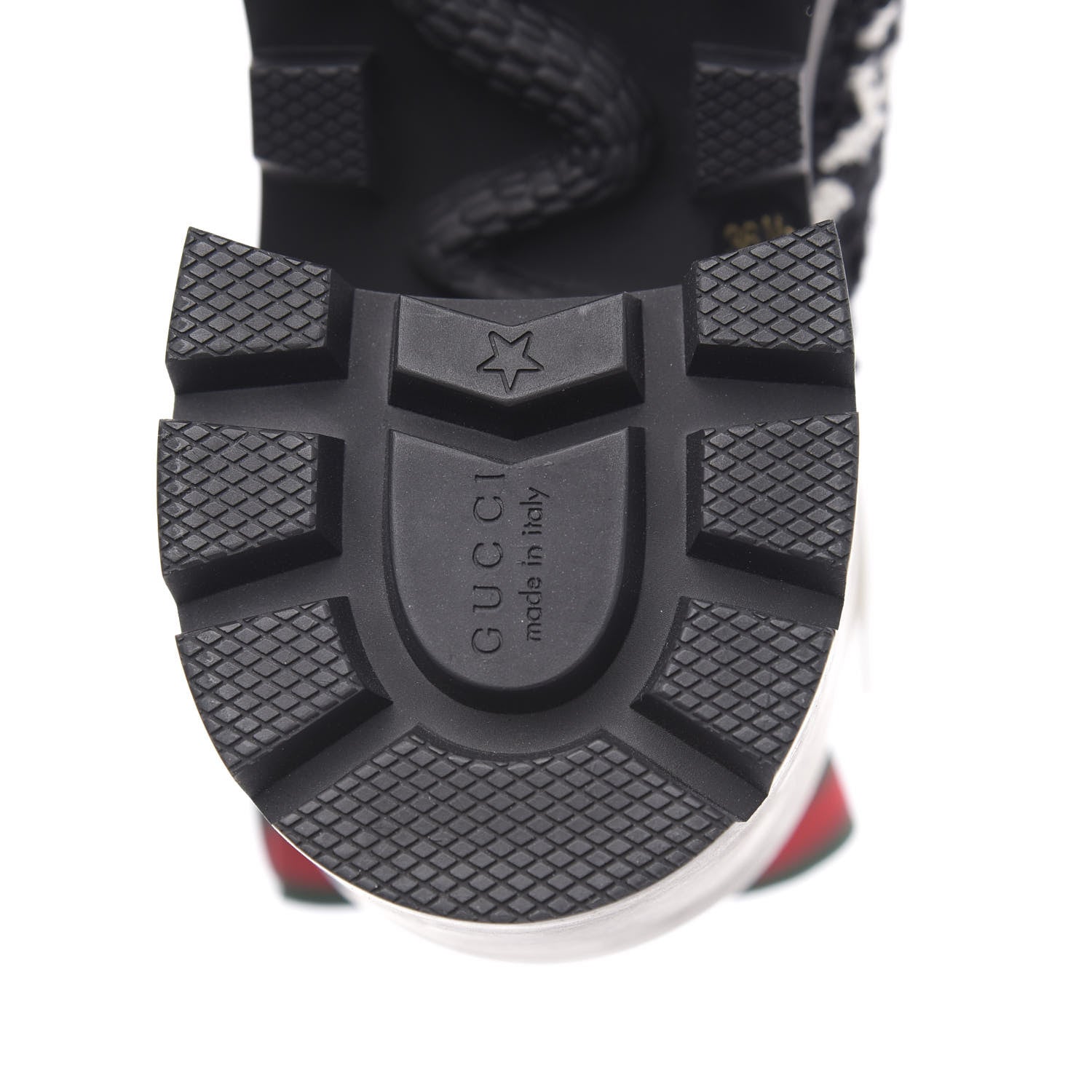 Gucci Tweed GG Monogram Lace Up Combat Ankle Boots 36.5 Black 7 of 8