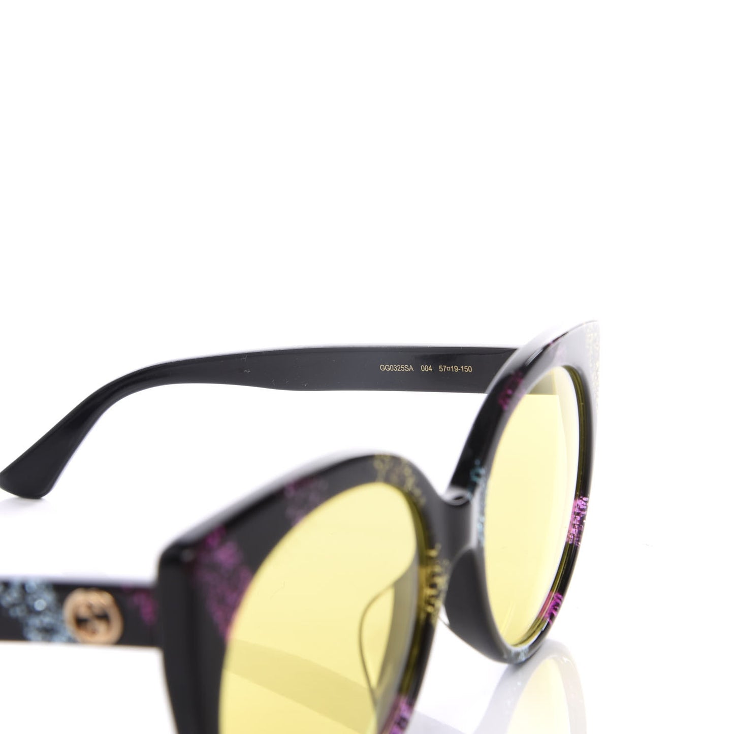 Glitter Cat Eye Sunglasses GG0325SA Black Yellow