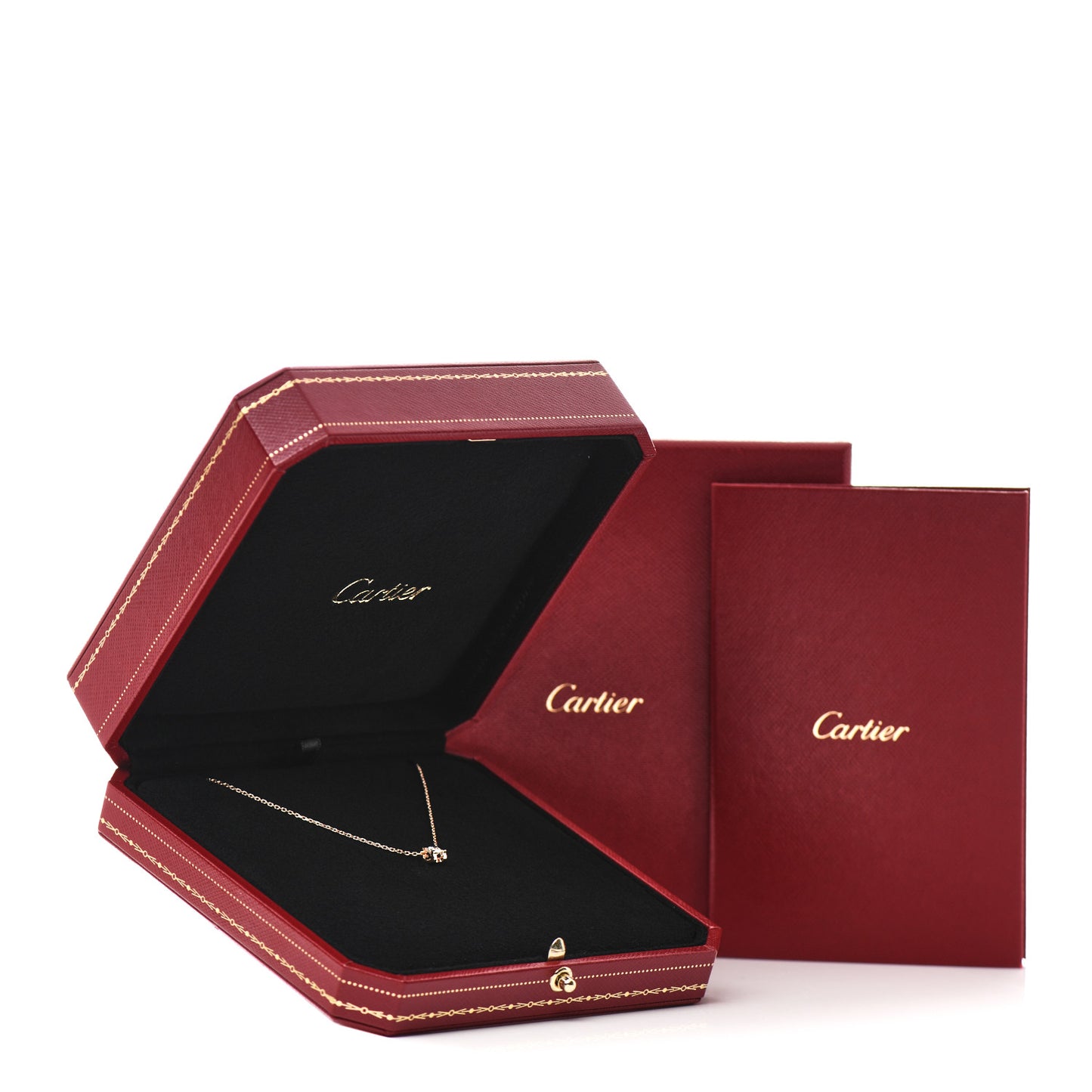 18K Pink Gold Diamond .23ct C De Cartier Pendant Necklace