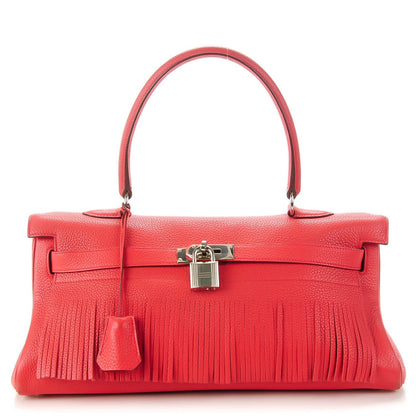 Hermes Taurillon Clemence Fringe Shoulder Kelly 40 Bougainvillea 1 of 21