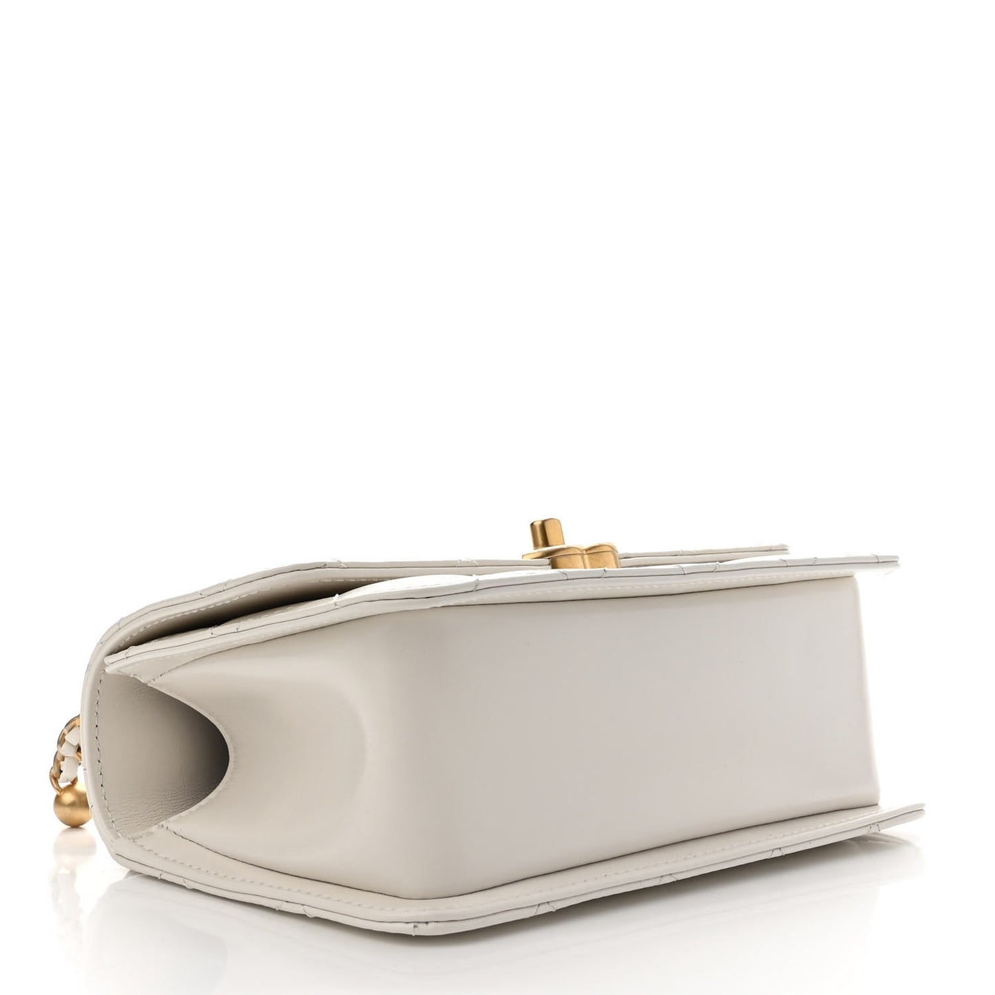 Calfskin Quilted Mini Perfect Fit Flap White