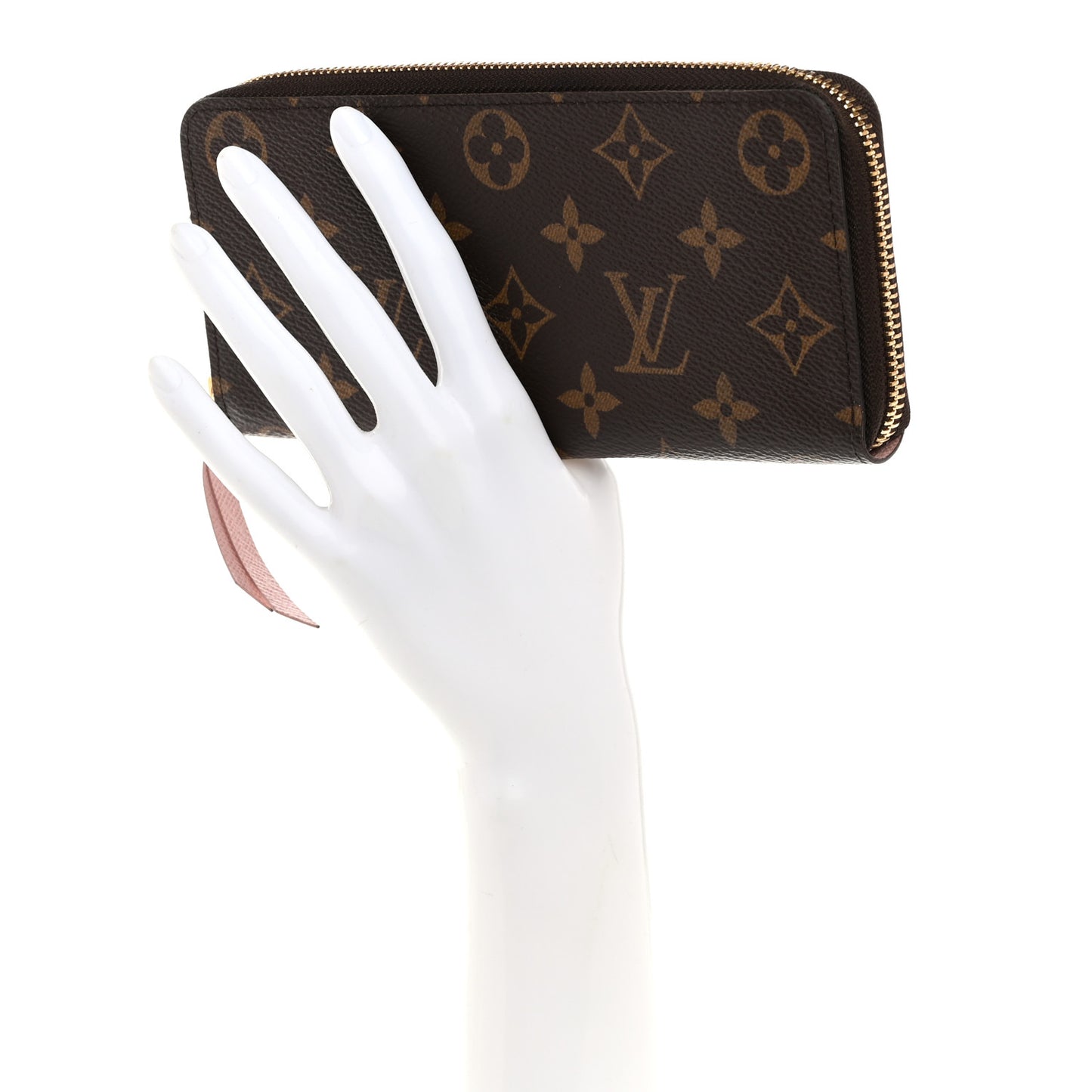 Monogram Clemence Wallet Rose Ballerine