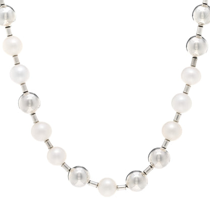 Tiffany Sterling Silver Pearl Ball 9-10mm HardWear Necklace 1 of 4