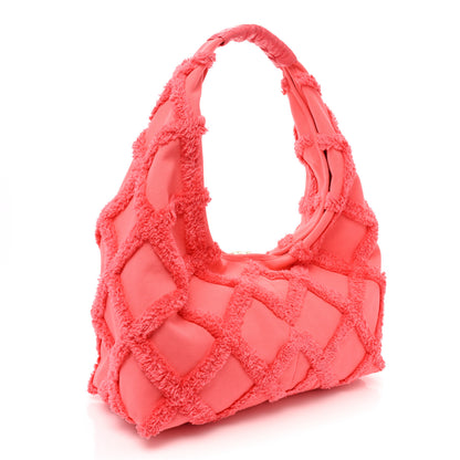 Chanel Cotton Canvas Large CC Embrace Hobo Coral 4 of 10