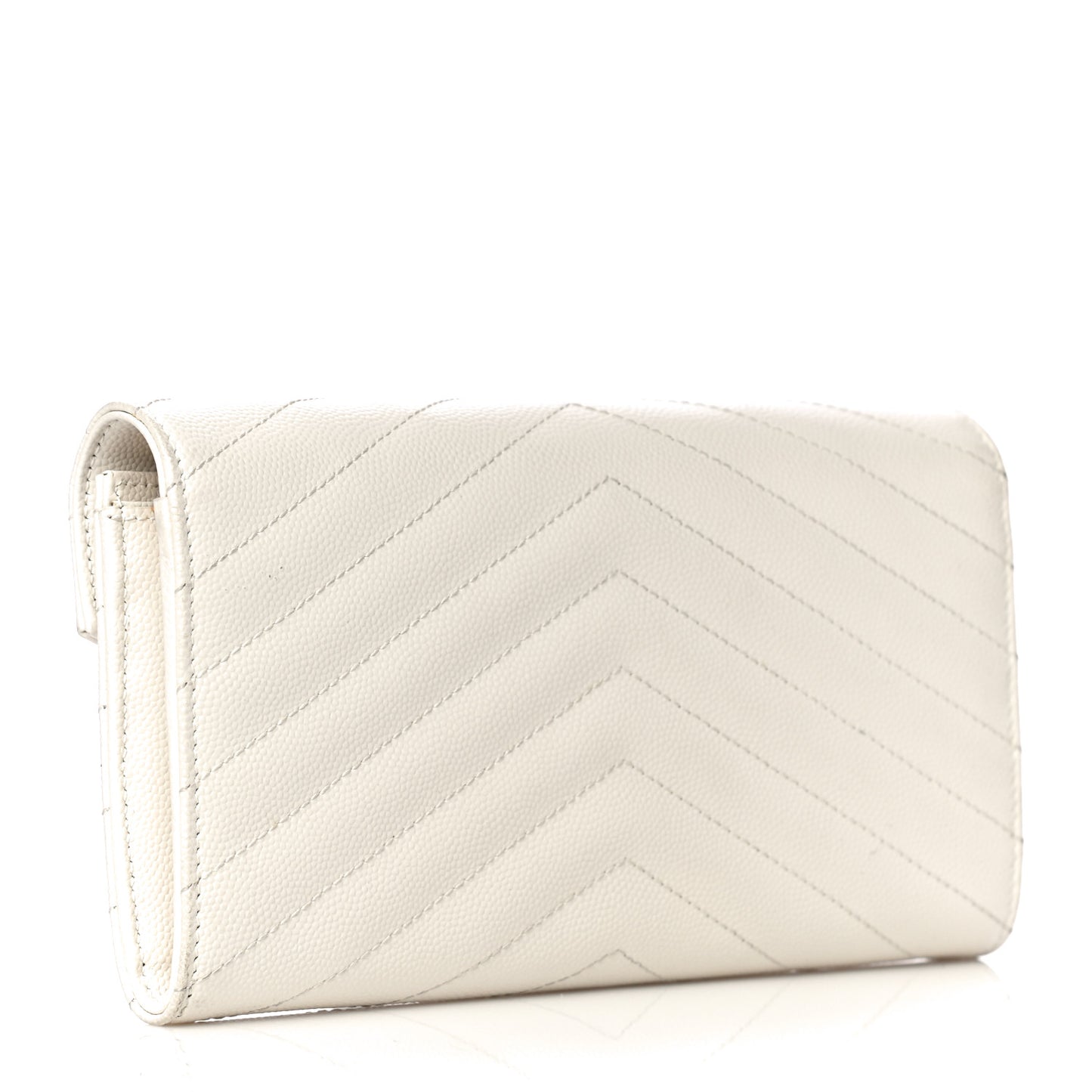Grain De Poudre Matelasse Chevron Monogram Flap Wallet Crema Soft