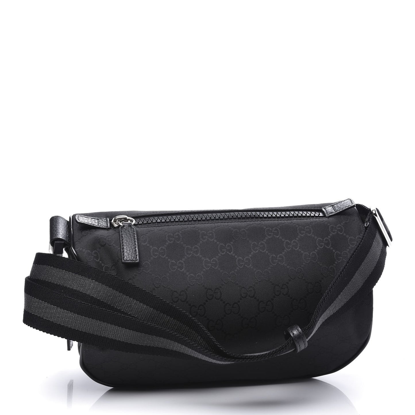 Nylon Monogram Fanny Pack Belt Bag Black