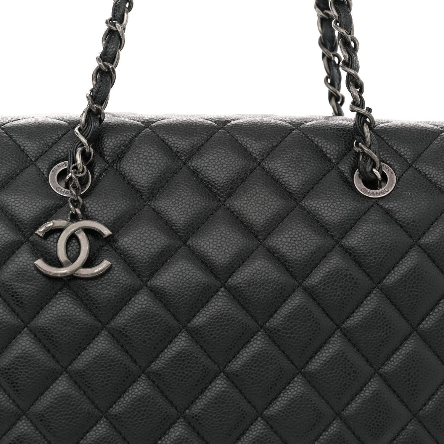Chanel Caviar Quilted City Shopping Tote Black 7 of 13