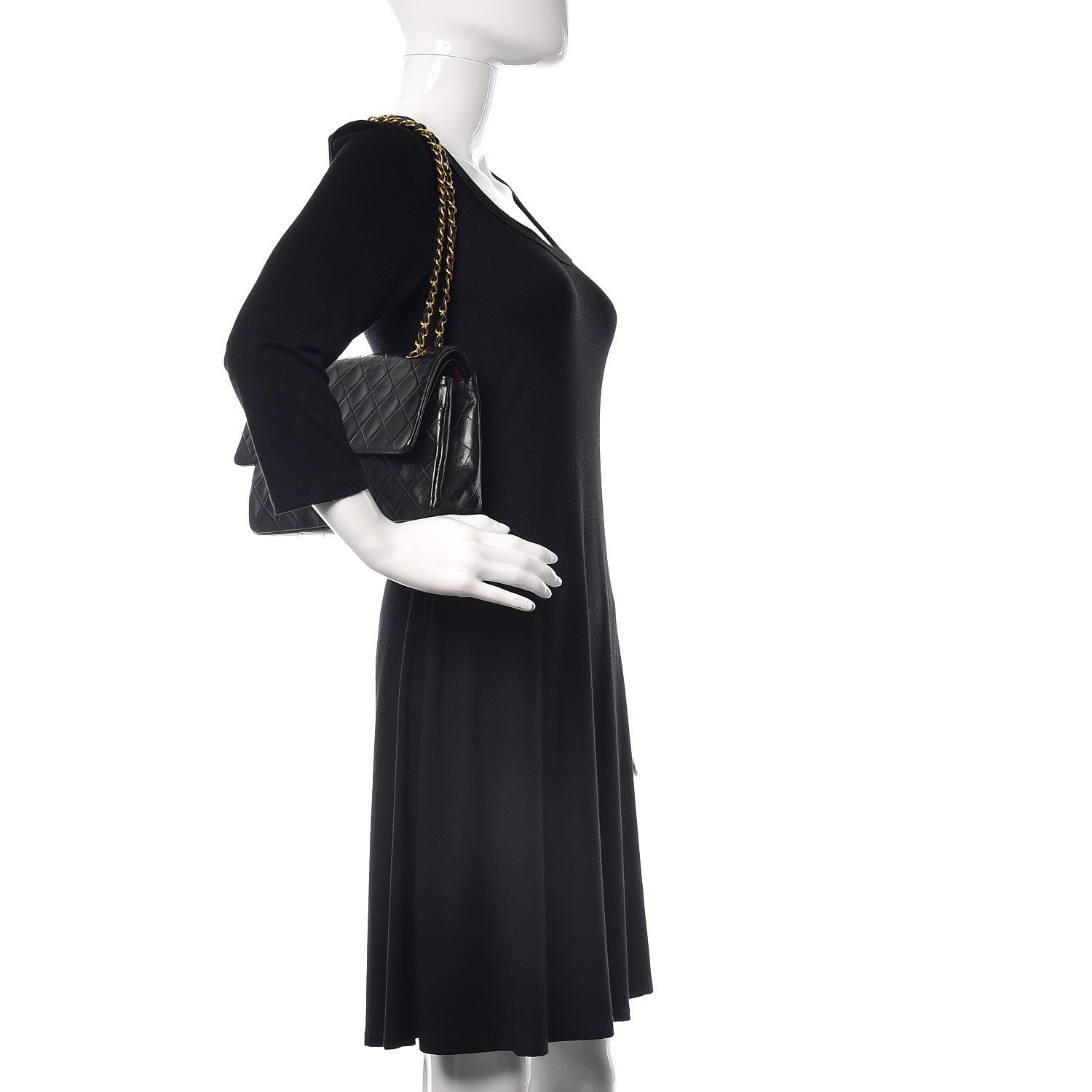 Chanel Lambskin Quilted Medium Double Flap Black 2 of 15