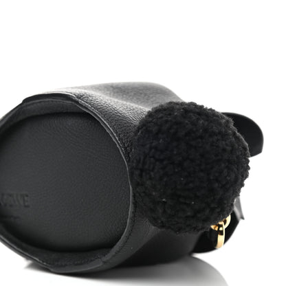 Loewe Calfskin Shearling Mini Bunny Crossbody Bag Black 8 of 9