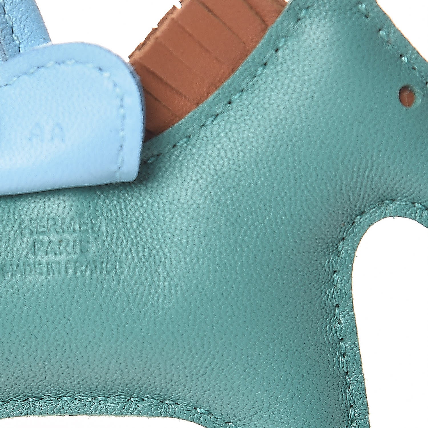 Hermes Milo Lambskin Grigri Rodeo Horse Bag Charm PM Vert Verone Gold Celeste 3 of 4