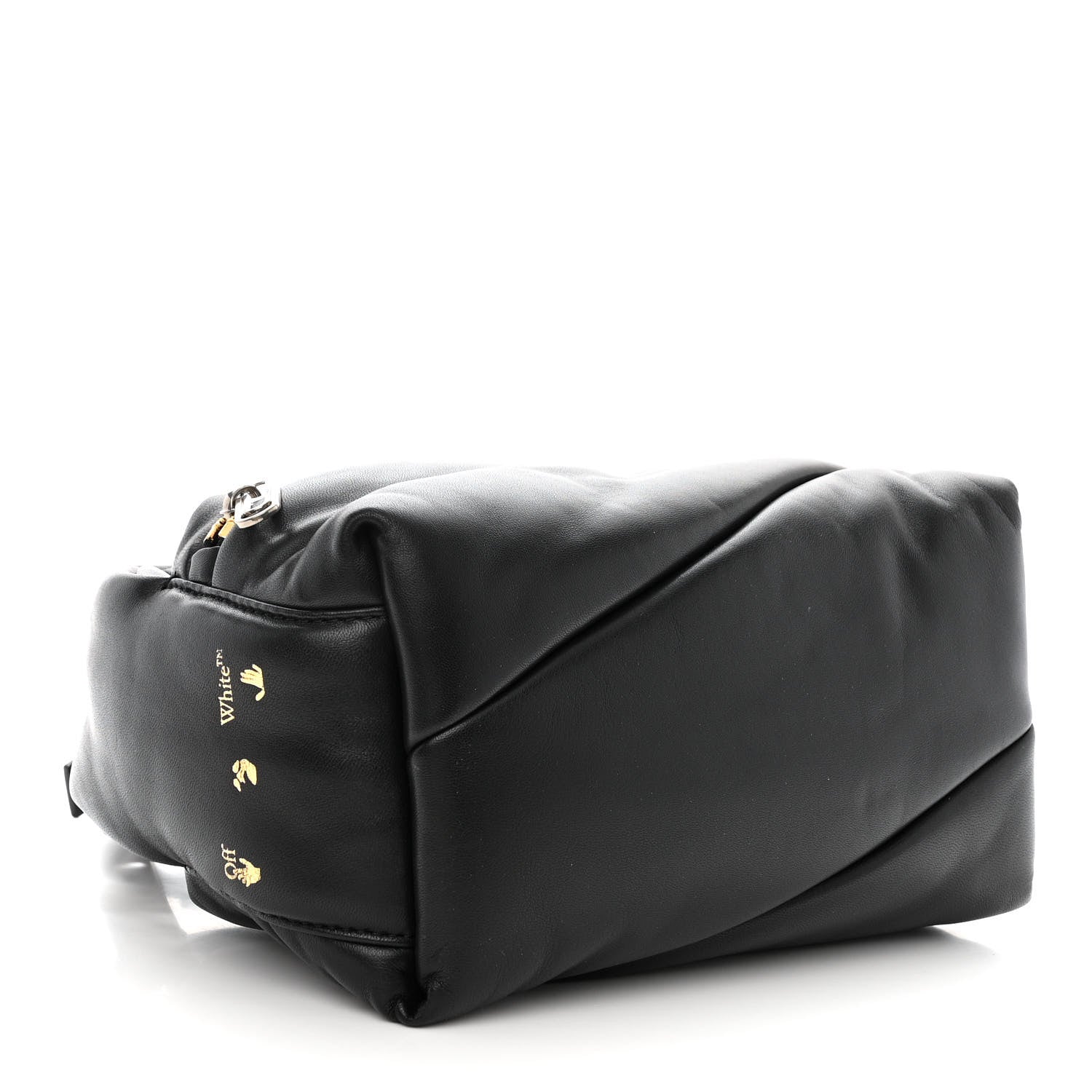 Off-White Calfskin Puffy Pump Pouch Crossbody Bag Black 4 of 10