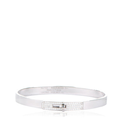 Hermes 18K White Gold Diamond PM Kelly Pave Bracelet SH 1 of 5