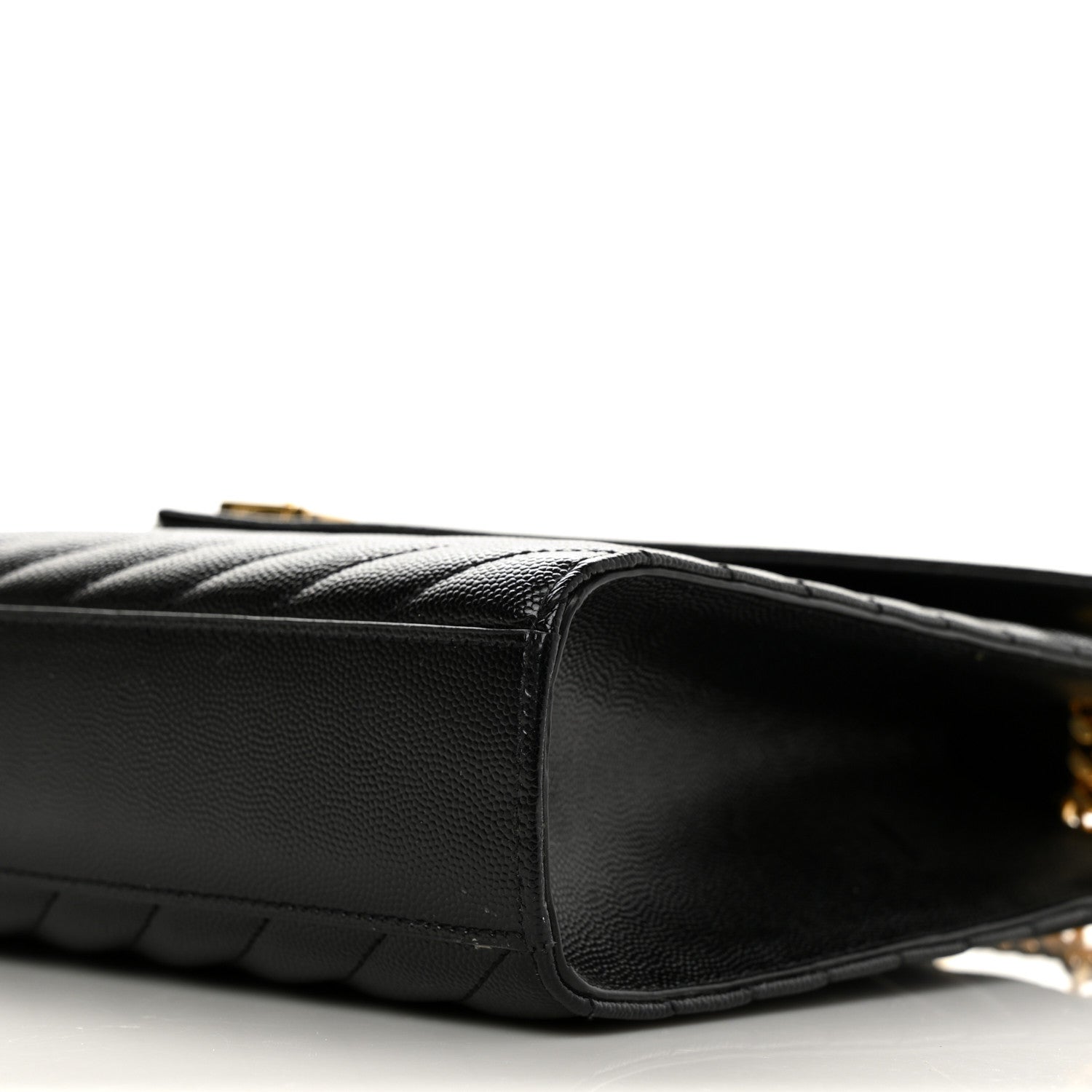 Saint Laurent Grain De Poudre Matelasse Chevron Large Monogram Satchel Black 8 of 8