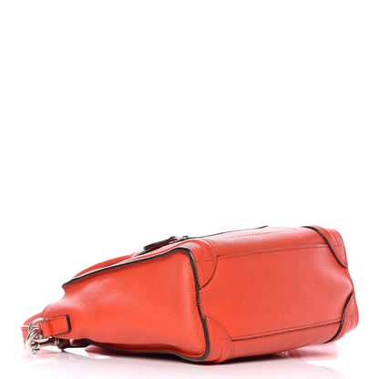 Celine Drummed Calfskin Nano Luggage Vermillion 4 of 10
