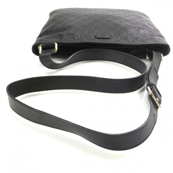 Gucci Guccissima Flat Messenger Bag Black 5 of 11