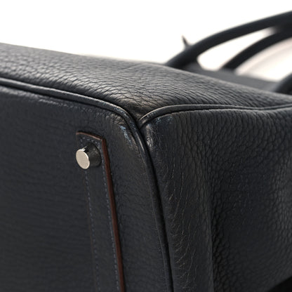 Hermes Fjord Barenia Crinoline Club Birkin 35 Bleu Indigo Fauve Rouge 12 of 12