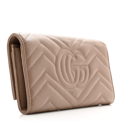 Gucci Calfskin Matelasse GG Marmont Continental Wallet Porcelain Rose 3 of 13