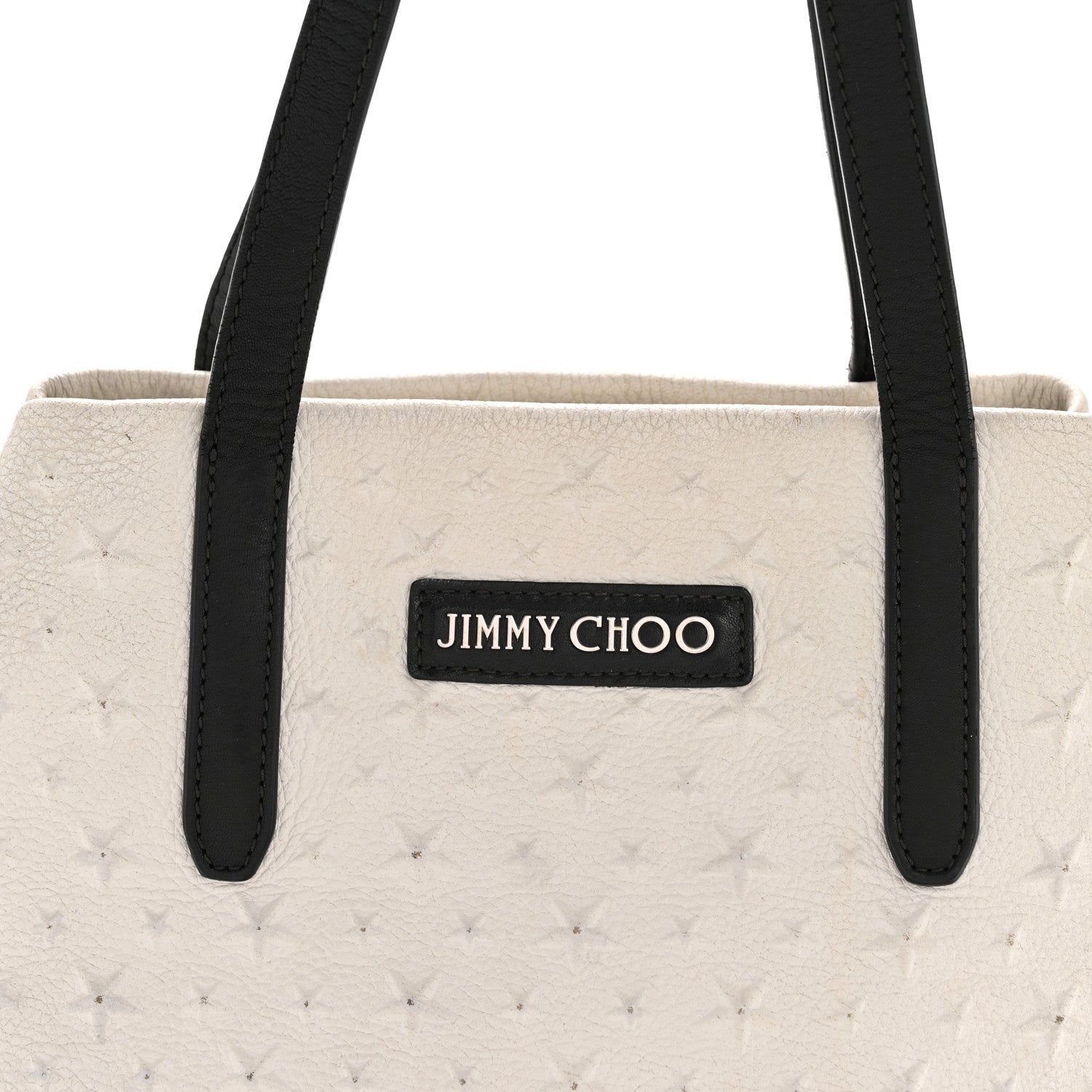 gjgj品 Jimmy Choo Grained Calfskin Embossed Star Small Sofia Tote Chalk