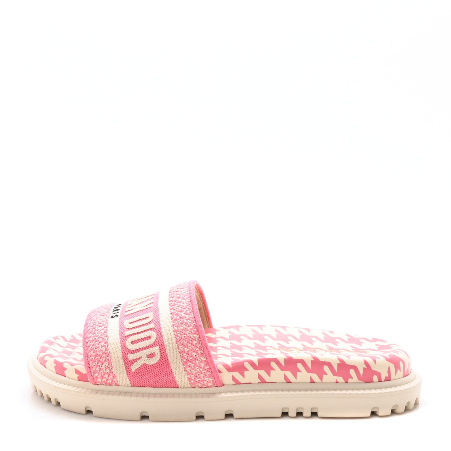 Micro PDP Cotton Houndstooth Embroidered Dway 10mm Slide Sandals 36.5 Peony