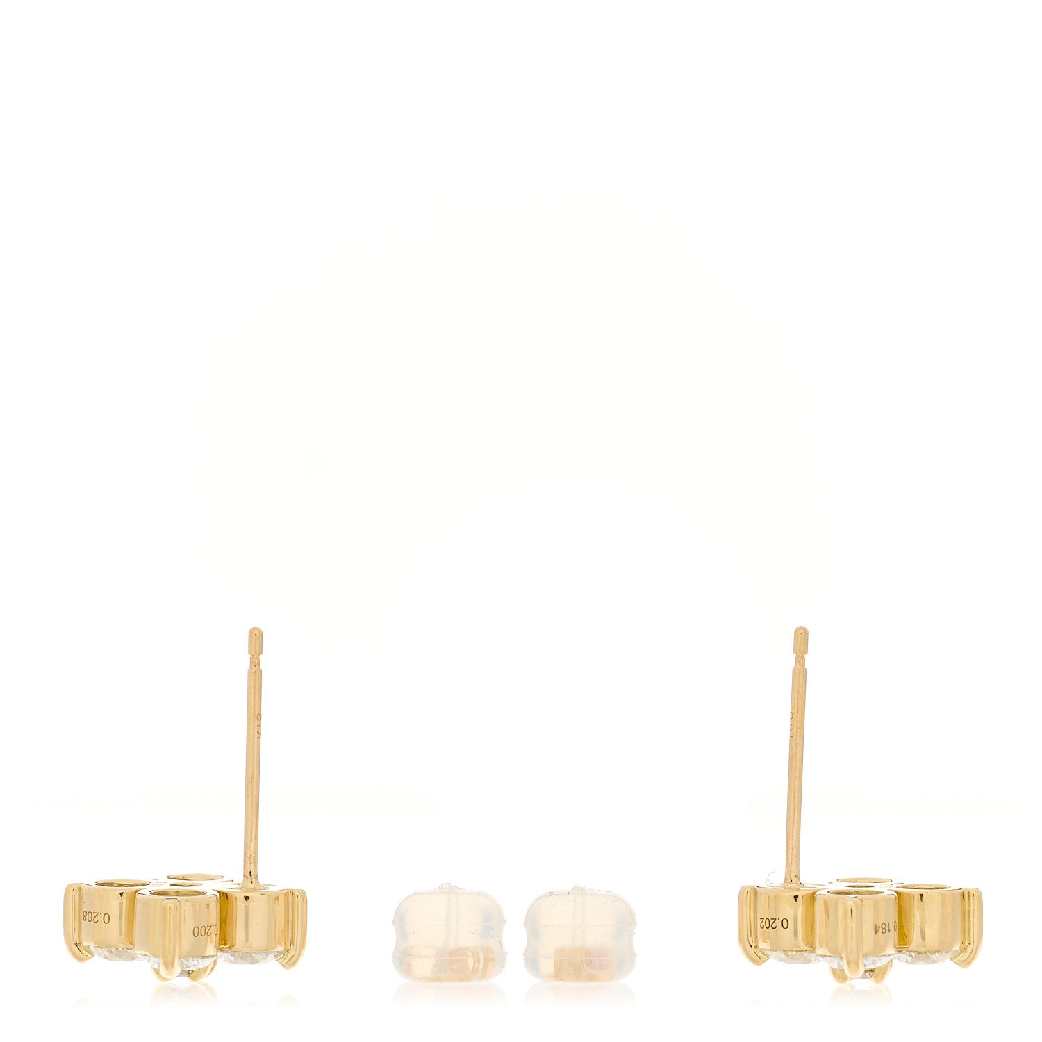 Parker & West by FASHIONPHILE 18K Yellow Gold Diamond 1.66ctw Flower Stud Earrings 3 of 6