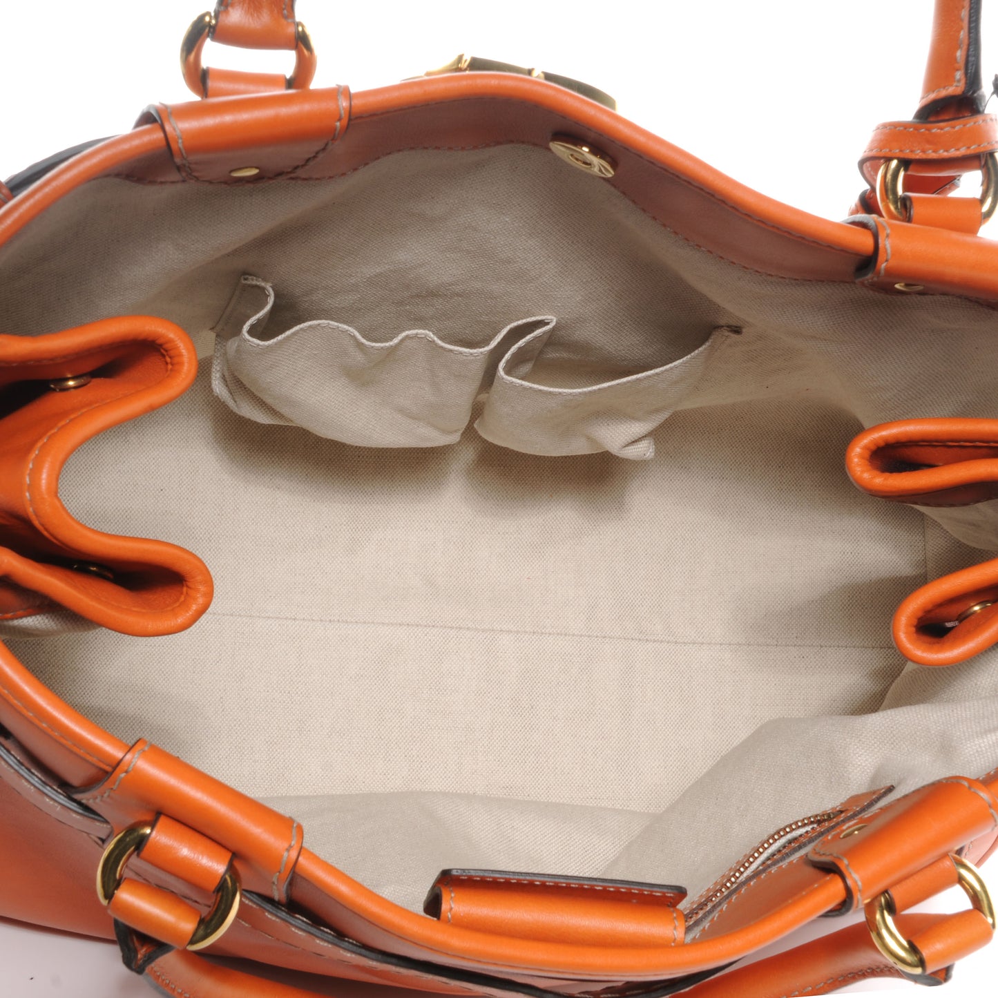 Leather Large GG Running Tote Orange