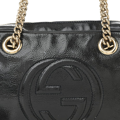 Gucci Soft Patent Small Soho Bowler Uniform Blue 8 of 11