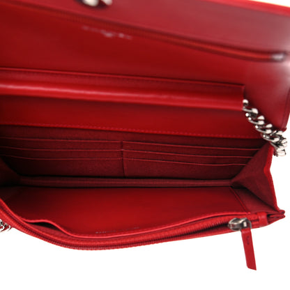 Chanel Caviar Quilted Boy Wallet On Chain WOC Red 5 of 13
