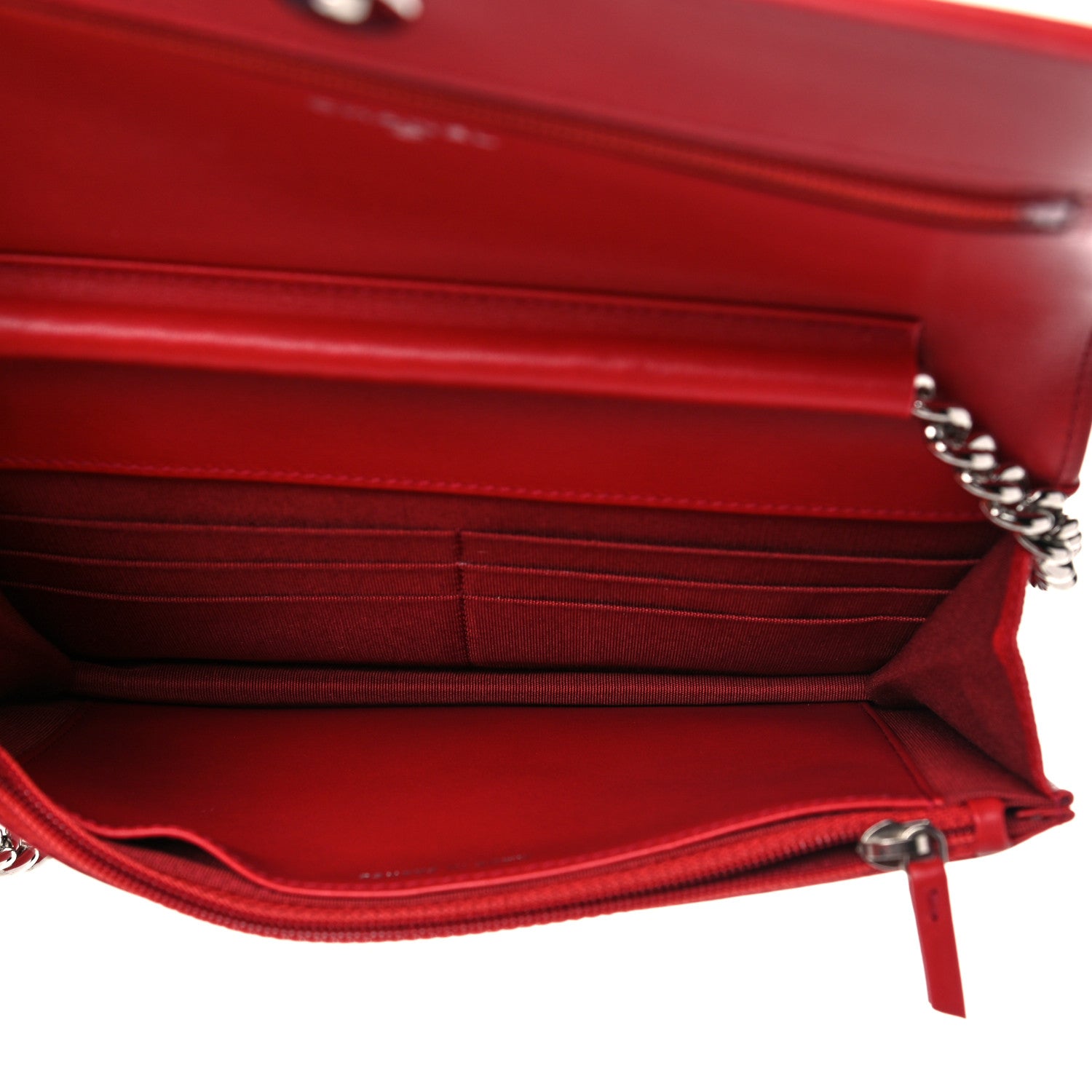 Chanel Caviar Quilted Boy Wallet On Chain WOC Red 5 of 12