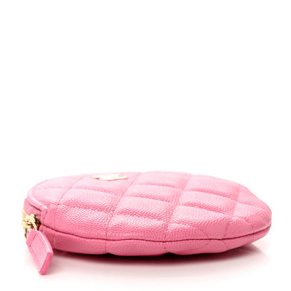 Chanel Caviar Quilted Round Clip On Coin Purse Pink 4 of 8