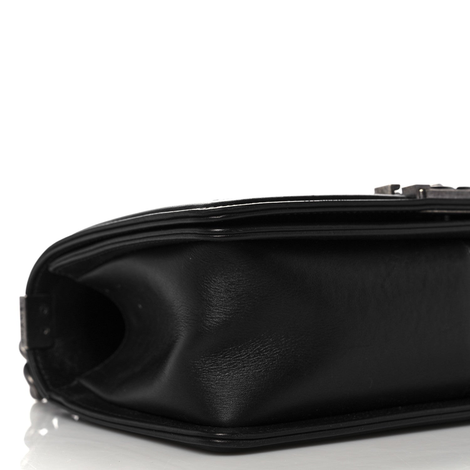 Chanel Calfskin Woven Medium Boy Flap Black White 8 of 15