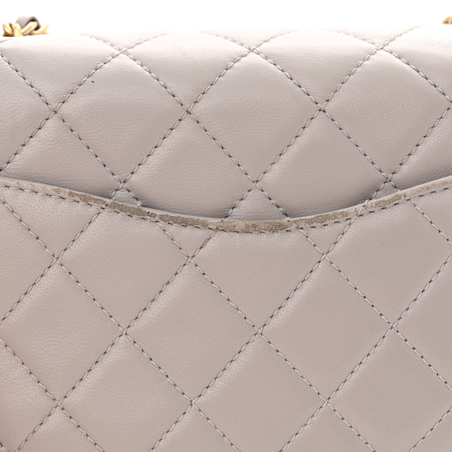 Chanel Lambskin Quilted Mini Pearl Crush Flap Light Grey 12 of 15