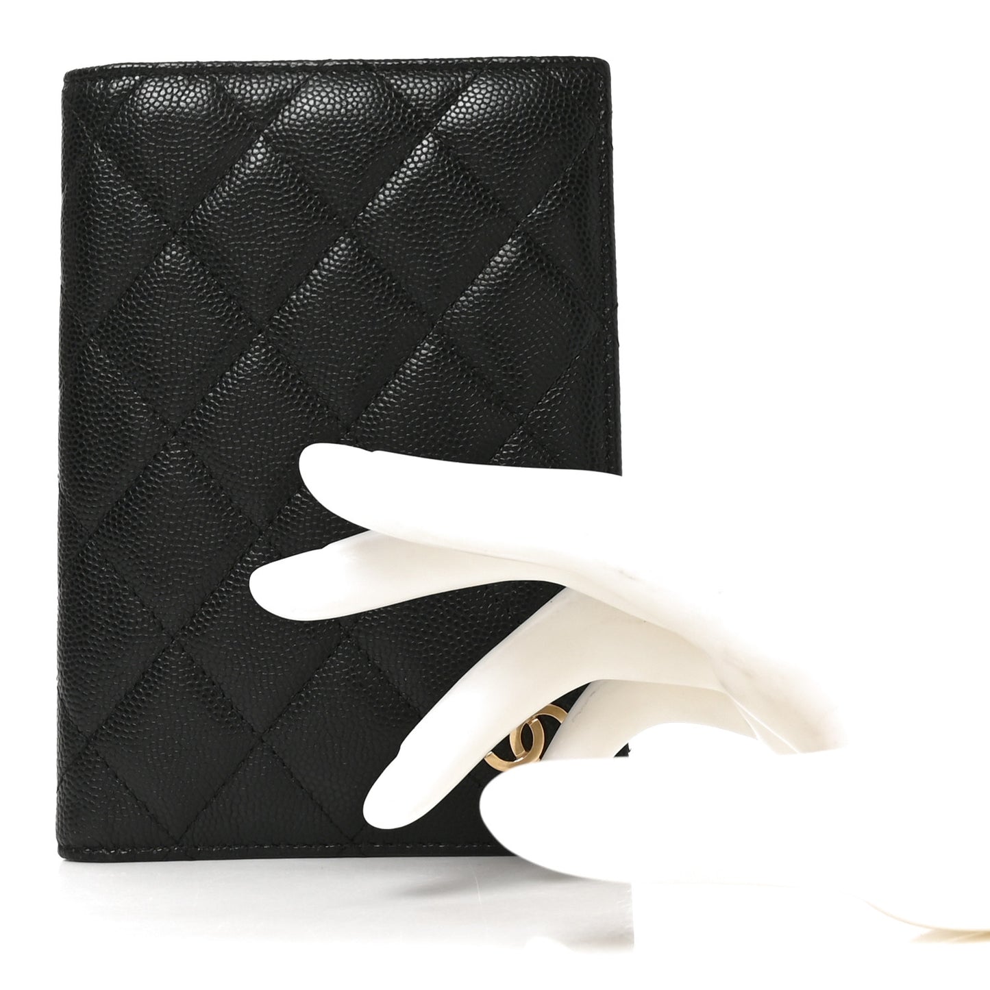 Caviar Quilted Passport Holder Black